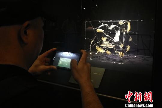 8月20日，“时代新章——国家博物馆工艺美术作品邀请展”在北京开幕，图为观众拍摄作品。　陈小愿 摄