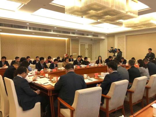 中国侨网图为参加河北两会的海外侨胞代表进行小组讨论。　黄歆尧　摄