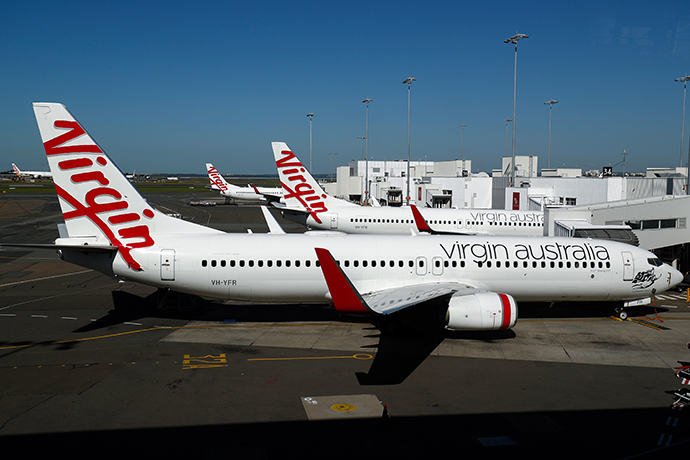 维珍澳大利亚航空的飞机停在悉尼机场的停机坪上。人民视觉 资料图