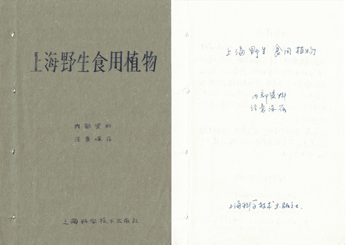 郑波，生存手冊 I（手抄1961年《上海野生食用植物》）, 2015