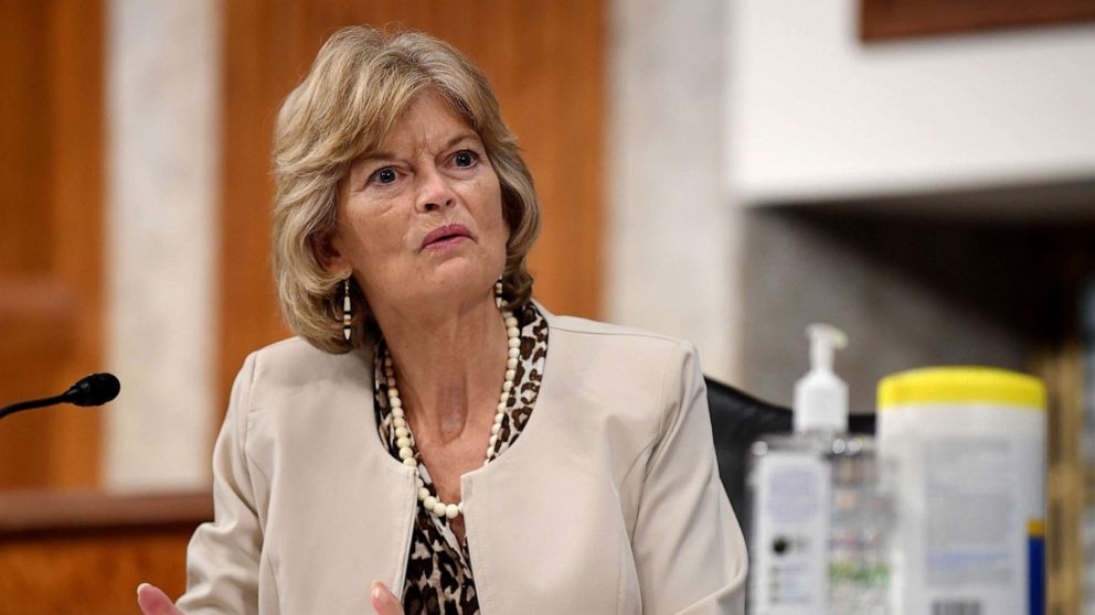 PHOTO: Sen. Lisa Murkowski asks questions during the Senate Health, Education, Labor and Pensions (HELP) Committee hearing on Capitol Hill in Washington DC, June 30, 2020.