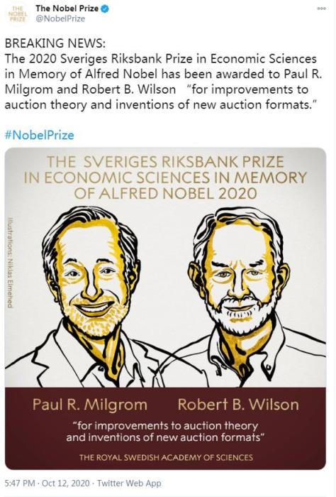 图片来源：诺贝尔奖社交媒体账号截图。