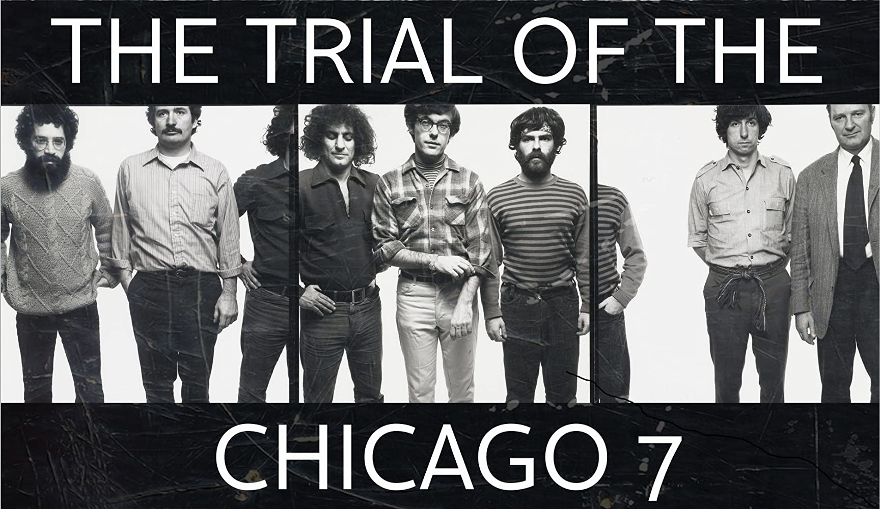 《芝加哥七君子审判》胶片质感海报，芝加哥七君子