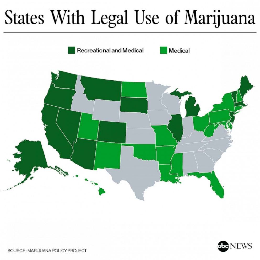 PHOTO: States With Legal Use of Marijuana