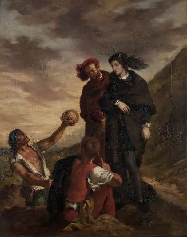 《哈姆雷特、霍拉旭和掘墓者》 德拉克洛瓦，1839，布面油画，卢浮宫博物馆藏