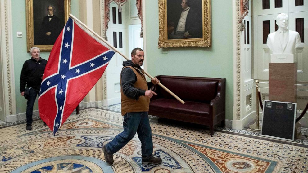 PHOTO: Supporters of President Donald Trump breeched security and entered the Capitol in protest as Congress debated the presidential election Electoral Vote Certification., Jan. 6, 2020.