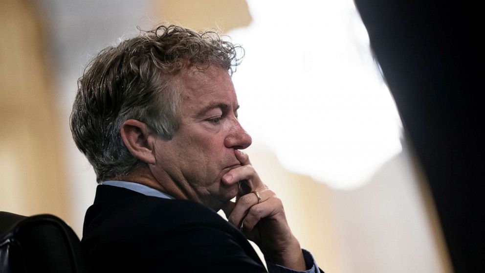 PHOTO: Sen. Rand Paul listens during the confirmation hearing oF Anthony J. Blinken to be Secretary of State before the U.S. Senate Foreign Relations Committee at the Capitol, Jan. 19, 2021.