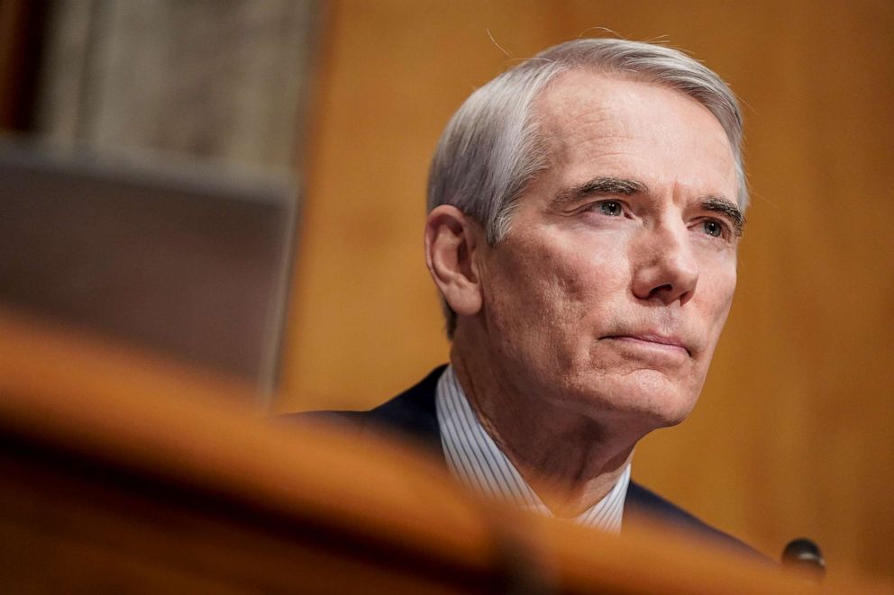 PHOTO: Sen. Rob Portman attends a Senate Homeland Security and Governmental Affairs confirmation hearing on Capitol Hill, Jan. 19, 2021, in Washington, D.C. 