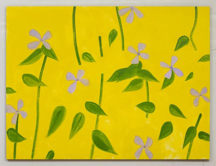 亚历克斯·卡茨，《野春花》Wild Spring Flowers, 2020, 亚麻面油画