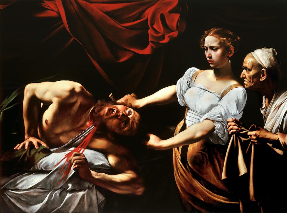卡拉瓦乔《朱迪思斩杀荷罗孚尼》，1598—1599年，藏于罗马国家古代美术馆