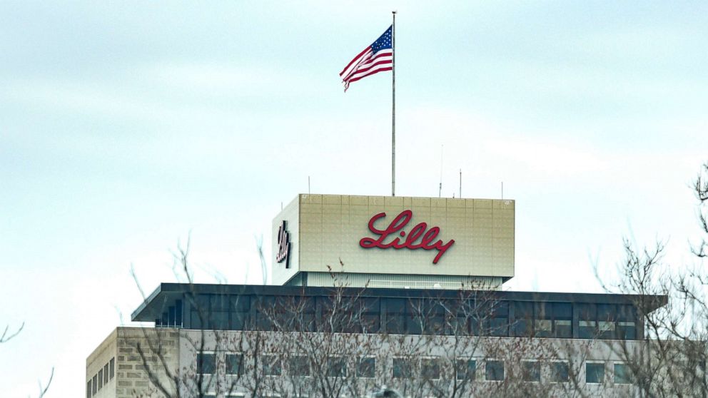 PHOTO: Pharmaceutical giant Eli Lilly and Company Headquarters during the COVID-19 pandemic, March 24, 2020, in Indianapolis. 