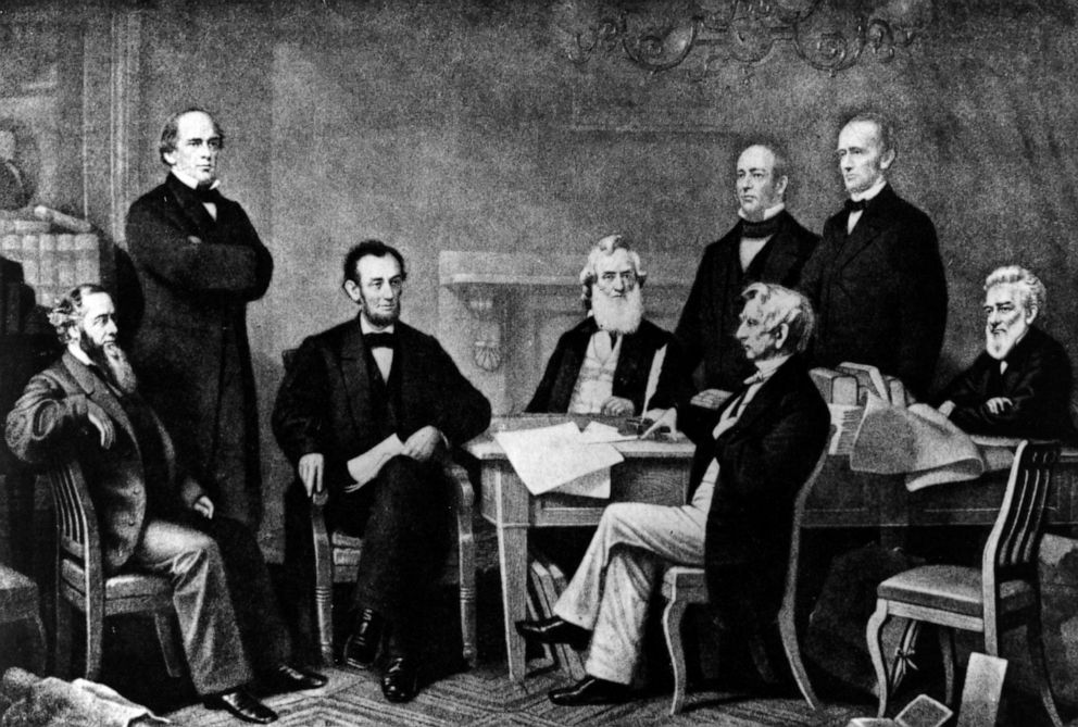 PHOTO: A drawing depicts Abraham Lincoln at the signing of the Emancipation Proclamation on Sept. 22, 1862.