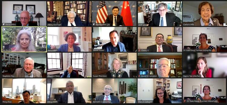 中国驻美大使出席美中关系全国委员会董事会成员视频欢迎活动并发表主旨演讲
