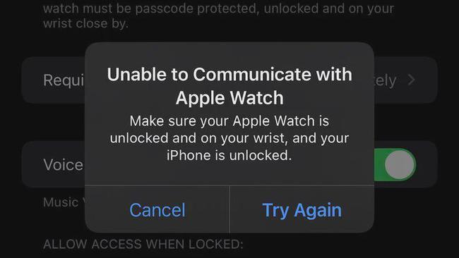 iPhone 13无法用Apple Watch解锁
