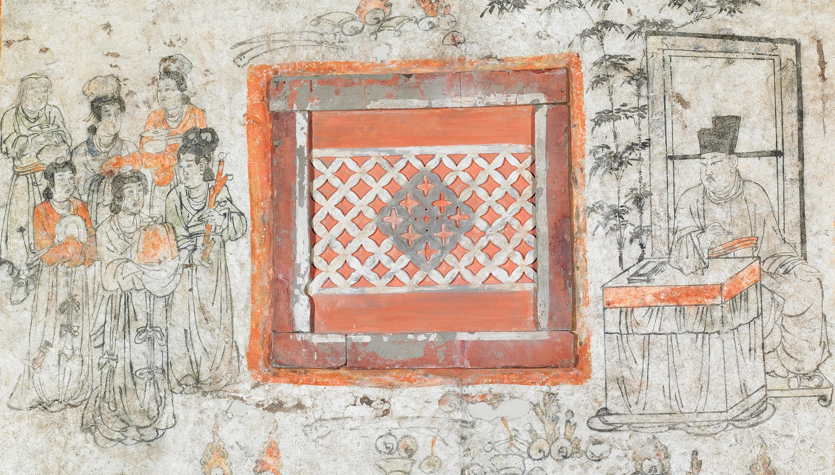 仕途青云壁画，金代（1115-1234），高158厘米，宽151厘米，2007年繁峙南关村金代壁画墓出土，山西博物院藏