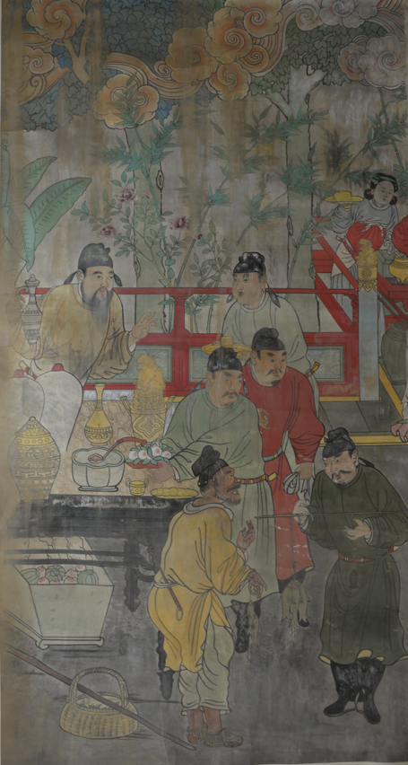 卖鱼图，元代（1271-1368），1974年临摹于洪洞广胜寺水神庙，纵378厘米,横202厘米，山西博物院藏