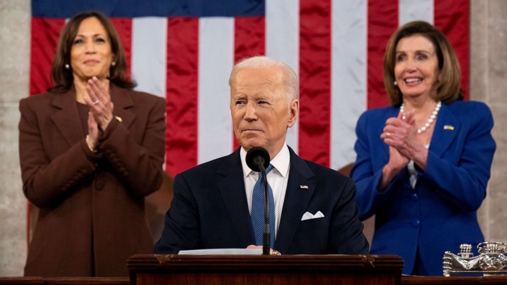 PHOTO: President Joe Biden delivers the State of the Union address to a joint session of Congress at the US Capitol in Washington, D.C., March 1, 2022.