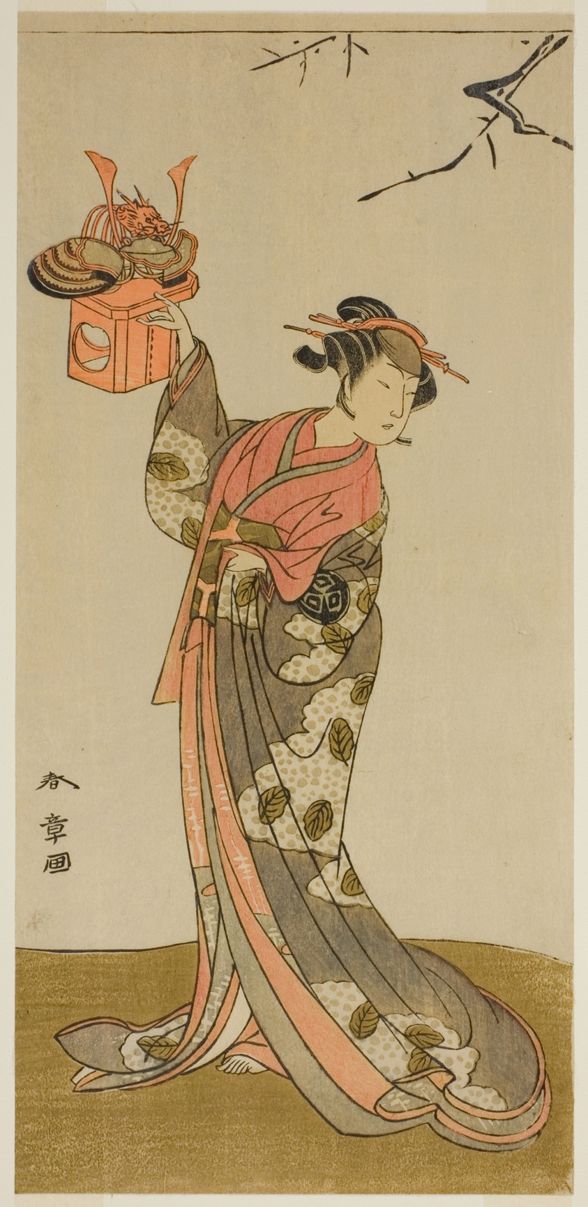 1773年4月，中村剧场岚日奈次的演出海报，胜川春章制