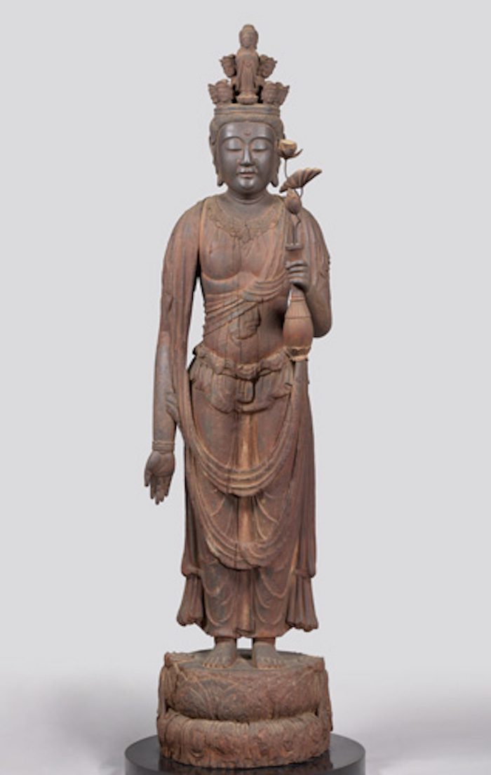 十一面观音立像，奈良时代（8世纪），奈良大安寺，日本重要文化财产，前期展品