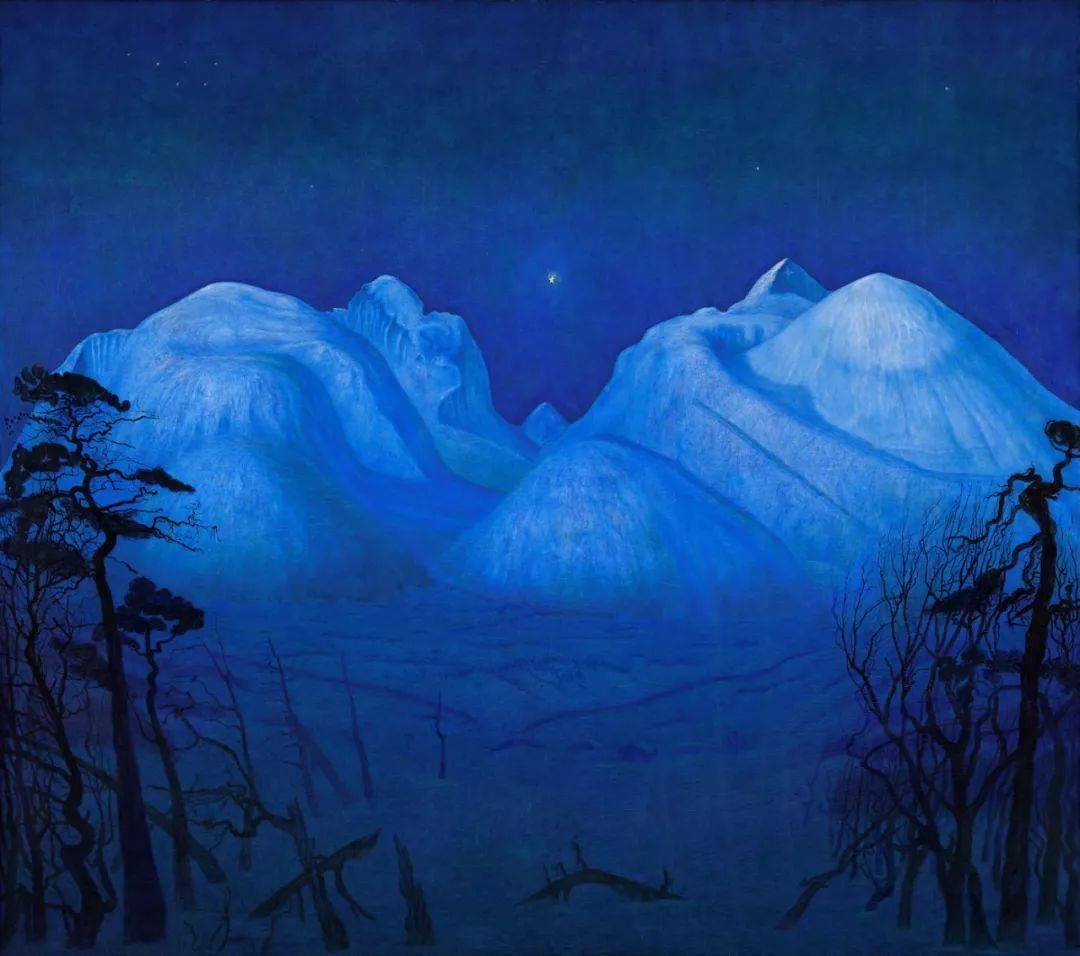 哈拉尔德·索尔伯格（Harald Sohlberg）的《山中冬夜》（Winter Night in the Mountains，1914）被评选为挪威最受欢迎的画作。