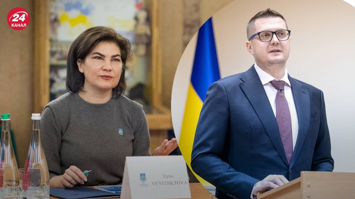 乌克兰总检察长伊琳娜·韦内迪克托娃（左），乌克兰国家安全局局长伊万·巴卡诺夫（右）。图片来源：乌克兰24频道