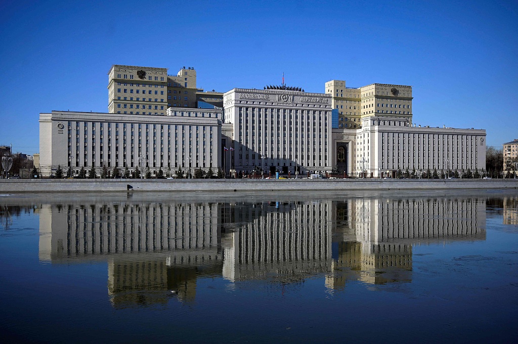 当地时间2022年3月1日，俄罗斯莫斯科，俄罗斯国防部大楼。  人民视觉 资料图