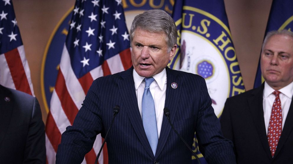 PHOTO: In this April 27, 2023, file photo, Rep. Michael McCaul speaks during a news conference at the U.S. Capitol in Washington, D.C.